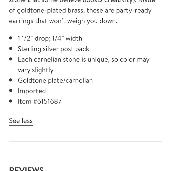 Madewell Carnelian Charm Chunky Small Hoop Earrings - Picture 4 of 5